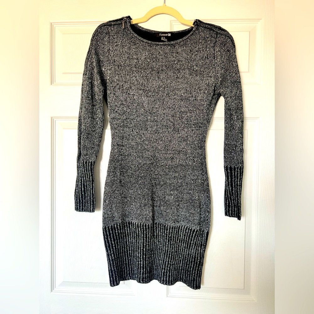 Silver Shimmer Sweater Dress